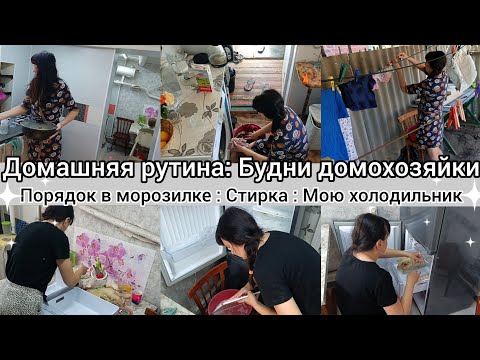 Видео: Домашняя рутина// Будни домохозяйки// Порядок в морозилке//Стирка//Мою холодильник//