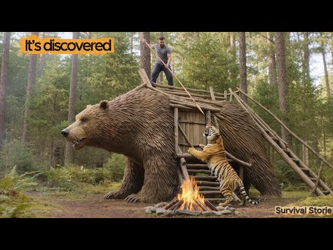 Видео: Он построил убежище в форме медведя, чтобы спрятаться, но он никогда не ожидал такого.