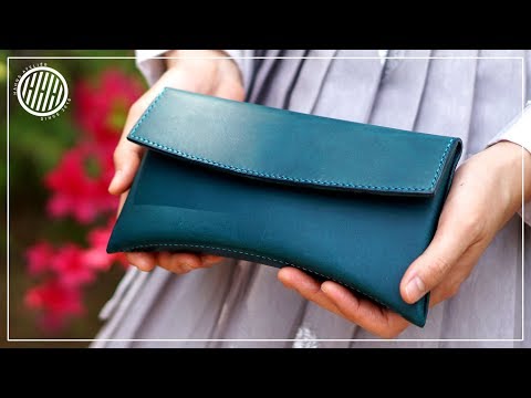 Видео: [DIY] Изготовление стильного клатча / просто / выкройка