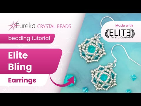 Видео: Простой проект по бисероплетению с ELITE Eureka Crystal Chatons & Bicones 💎 Elite Bling Earrings ...