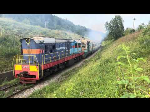 Видео: Тягли, тай ледве витягли! Д1-628-1 з 2ТЕ10Ут-0029(Б) та ЧМЕ3-5974, сполученням №6442 Ділове-Коломия