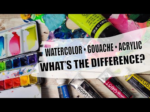 Видео: Акварель, гуашь, акриловая гуашь и акриловая краска — в чем разница?!