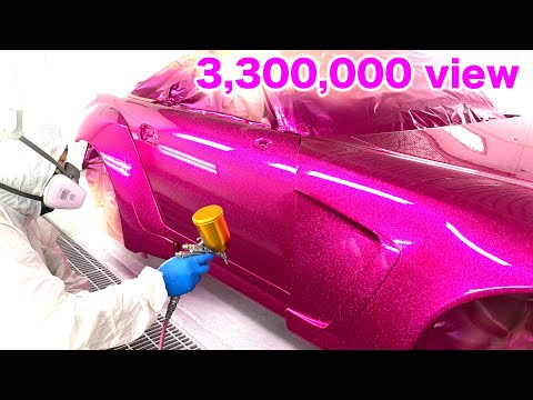 Видео: Как покрасить в розовый цвет чешуйки и конфеты на HONDA S2000 с широким обвесом