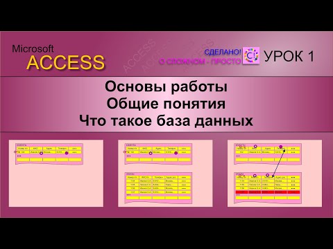 Видео: Access урок 1. Основы работы в Microsoft Access, понятие базы данных, основные принципы работы