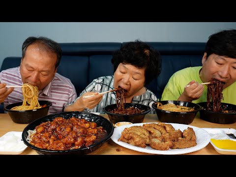Видео: Jajangmyeon, Jjamppong, жареные острые креветки - кулинарное шоу Mukbang