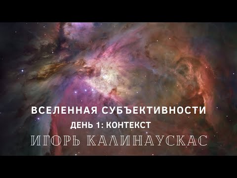 Видео: И. Калинаускас «Вселенная субъективности. День первый». Часть 1, 14.03.2020.