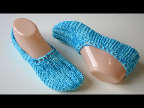 Видео: Простые подследники двумя спицами без шва на подошве