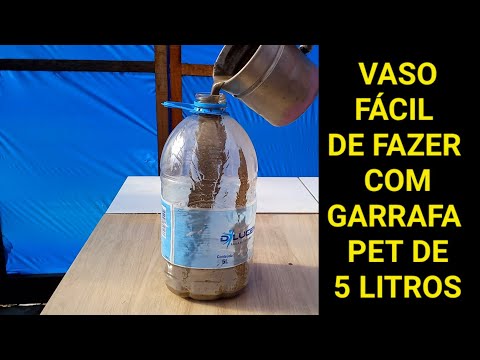 Видео: Как сделать вазу из цемента из ПЭТ-бутылки, ваза проста в изготовлении.