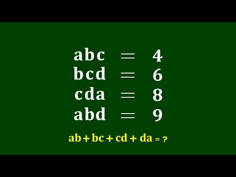 Видео: Хорошая задача по алгебре | Математическая олимпиада | ab+bc+cd+da=?