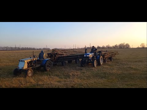 Видео: Перевезення дров ДТЗ 5244 HPX І саморобним трактором на базі т25!