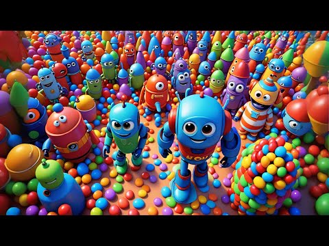 Видео: Шоколад, конфеты и радужный робот! 🤖 | Причудливая детская песенка | Весёлое приключение в стиле ...