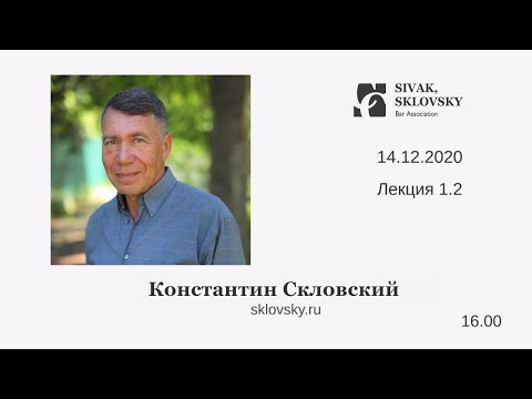 Видео: 1.2 Лекция 14.12.2020 Скловский Константин Ильич