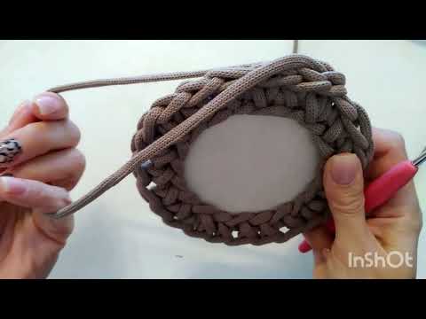 Видео: Вязаная корзина из шнура. Мастер-класс.