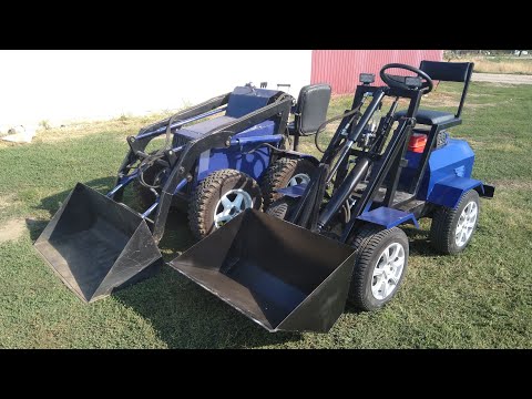 Видео: Мини погрузчик Бурлак. Бортоповоротный и переломка.