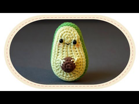 Видео: Вязаное авокадо амигуруми. Amigirumi crochet avocado.