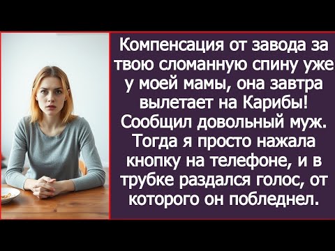 Видео: Компенсация от завода за твою сломанную спину уже у моей мамы, она вылетает на Карибы! Сообщил муж.