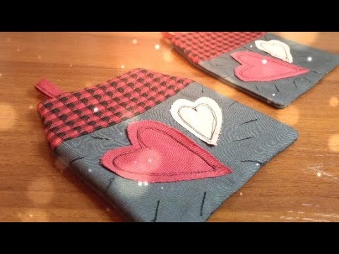 Видео: Прихватки домики. Шьются легко, без косой бейки.