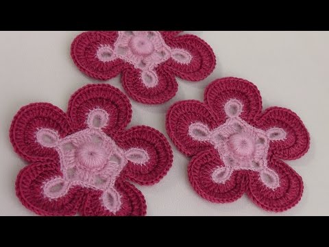 Видео: Вязание цветка.Урок вязания крючком.Сrochet flower pattern.Knitted flower.