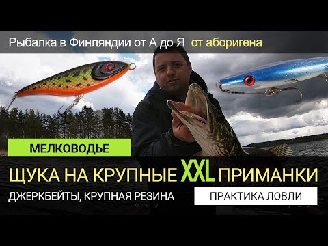 Видео: Ловля щуки на крупные XXL приманки, джеркбейты, крупная неогруженная резина, Big Bandit, Pig Shad