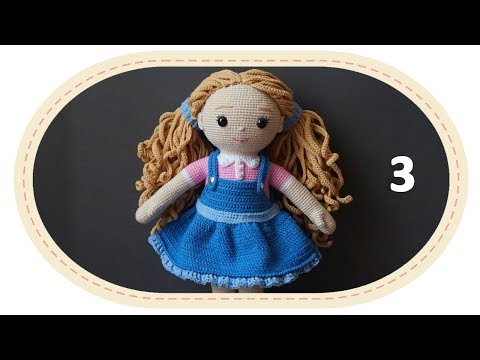 Видео: Вязаная кукла крючком Розали, ч.12 (Сарафан, ч.3). Crochet doll Rosalie, p.12 (Sundress, p.3).
