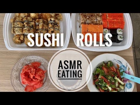 Видео: ASMR Eating Sushi * Rolls * Peach & Banana Bun * АСМР Итинг Роллы * Булочка с персиком и бананом