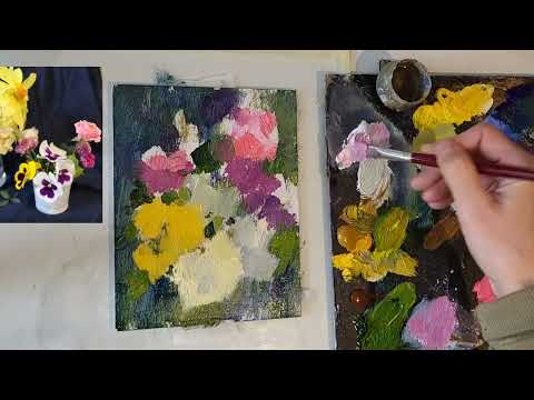 Видео: Пишу осенние цветы с натуры. 