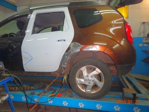 Видео: Duster. рихтовка заднего крыла.