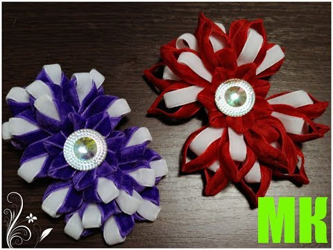 Видео: Красивая заколочка из узкой велюровой ленты+ МК нового лепесточка