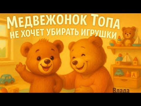 Видео: Медвежонок Топа не хочет убирать игрушки 🧺 Добрая сказка для детей | Автор Влада Остапчук