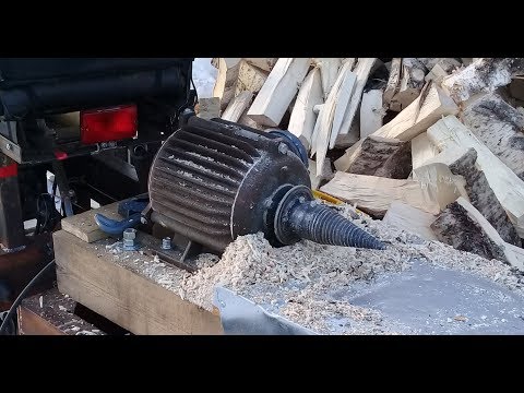 Видео: Конусный Дровокол и Плохие Дрова. Морковка. 3 КВт 945 об/мин.