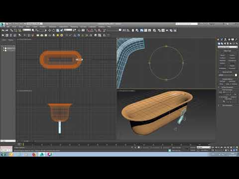Видео: (3) 3d max - tutorial - creating a bathtub / Создание ванны