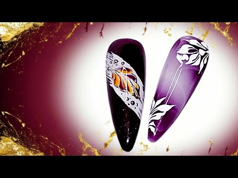 Видео: Осенние фантазии. Две идеи осеннего дизайна ногтей. МК/Two fall nail art ideas. 