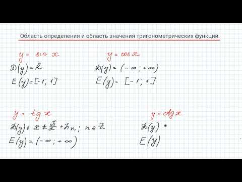 Видео: Область определения и область значений тригонометрических  функций -1 часть