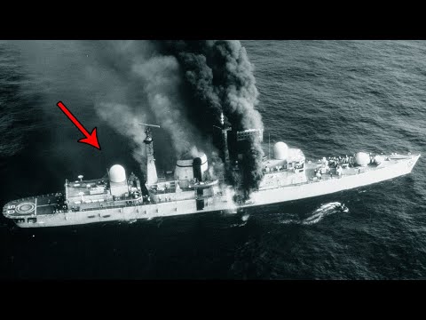 Видео: ГИБЕЛЬ новейшего британского эсминца от ОДНОЙ РАКЕТЫ в водах Южной Атлантики!