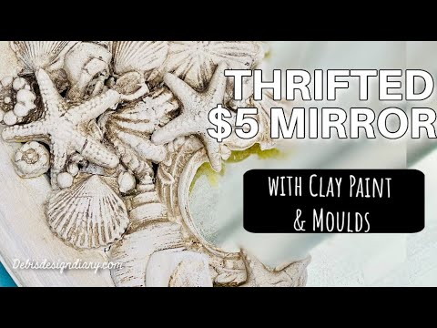 Видео: Пляжный декор из зеркала за 5 долларов, купленного подержанным товаром, с глиной и формами + учас...