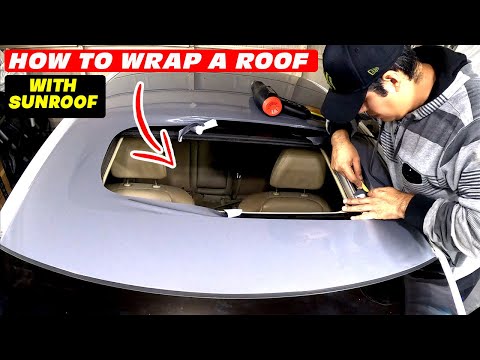 Видео: Как оклеить крышу виниловой пленкой с люком