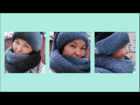 Видео: Образец  Шарф Вязание спицами Пряжа Alize Alpaca Букле