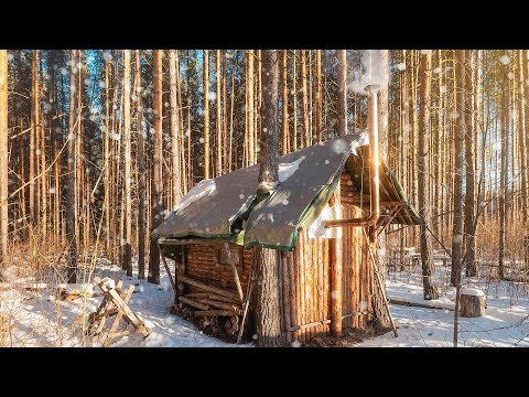Видео: В ДАЛИ ОТ ЦИВИЛИЗАЦИИ. МОЯ ХИЖИНА В ЛЕСУ. ВНУТРИ ТЕПЛО И УЮТНО.