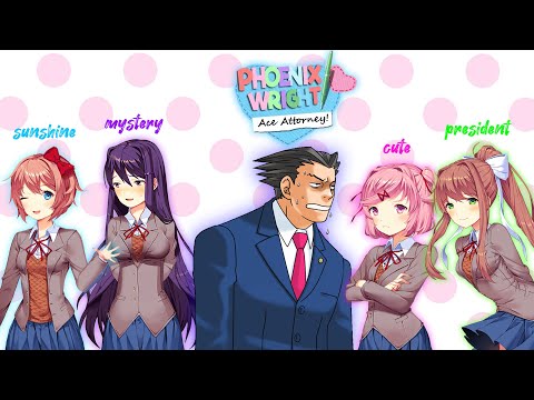 Видео: Doki Doki Literature Club, но Феникс протагонист - ВСЕ СЕРИИ (Ace Attorney)