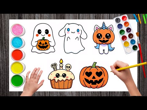Видео: Длинная видеоколлекция лёгких рисунков для детей | Рисунки на воскресенье | Рисование на Хэллоуин