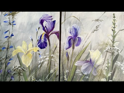 Видео: Как рисовать ирисы карандашом