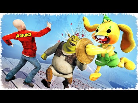 Видео: Бонзо Қоян Шректі ұрып жіберді | Шрек Геройлар әкелді