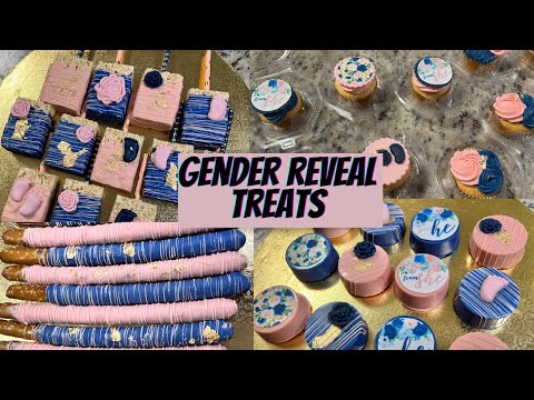 Видео: Стол для угощений "Пол будущего ребенка" в темно-синем и розовом цветах