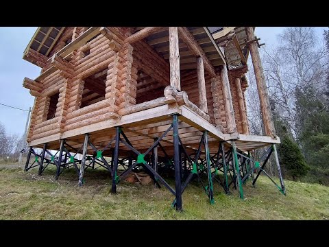 Видео: Свайный фундамент для дома и бани из бревна и бруса. Фундамент на вкручиваемых сваях под сруб дома.