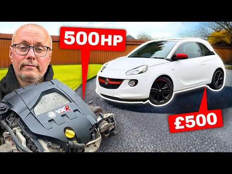Видео: Мы установили двигатель VXR V6 мощностью 500 л.с. на Vauxhall Adam стоимостью 500 фунтов стерлингов!