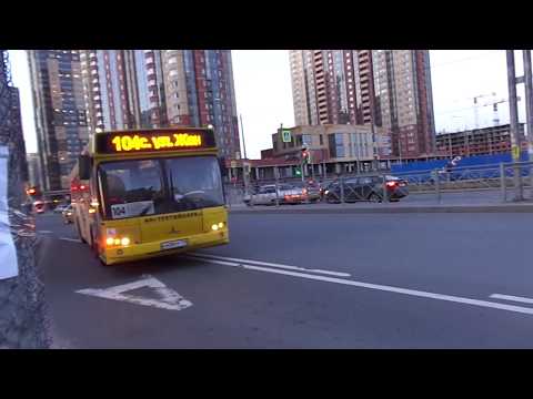 Видео: Автобус Санкт-Петербурга 8-372: МАЗ-103.485 б.19608 по №104 с пер. на №148 (28.04.18)