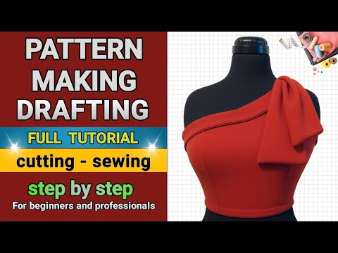 Видео: Топ на одно плечо | Учебники по построению выкроек и шитью