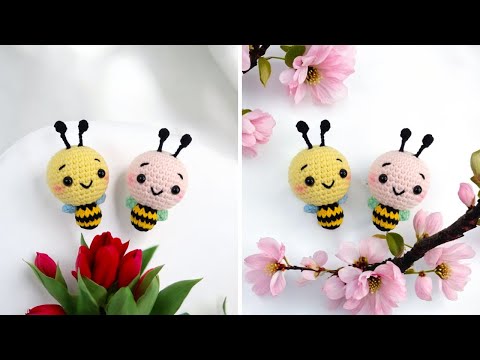 Видео: Брелок для ключей «Пчела» - Как связать крючком пчелу (Субтитры)
