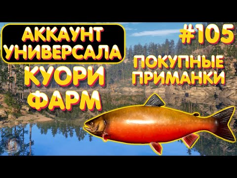 Видео: Аккаунт универсала #105 | Куори ФАРМ на покупные приманки | Русская Рыбалка 4