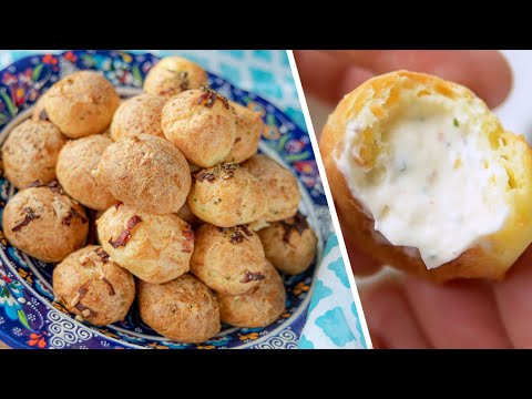 Видео: Вкуснейшие СЫРНЫЕ ПРОФИТРОЛИ | лучшие заварные булочки с сыром | ГУЖЕРЫ 2.0